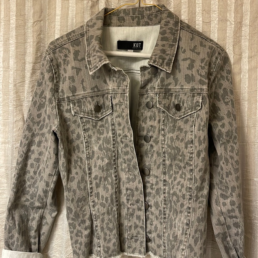 Kut leopard Print Denim Jacket